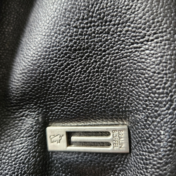 BRAUNE BUFFEL mens leather briefcase black chrome Germany buisness casual bag - Picture 4 of 13